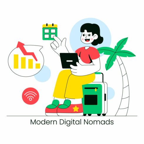 10 Modern Digital Nomads Illustration cover image.