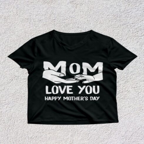Mom Love You Holding Hands Mother's Day V-Neck Tee cover image.