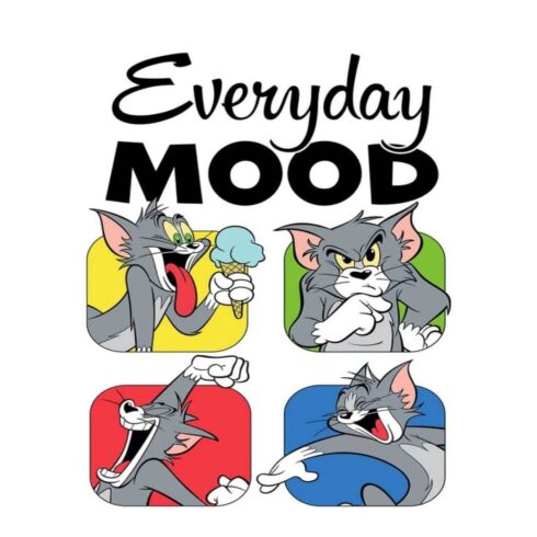 "Everyday Mood – Funny Cat Expression Grid Tee cover image.