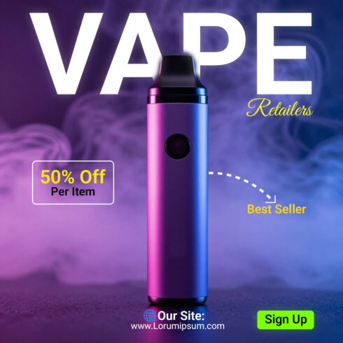 Vape Social Media Template For Your Brand Only $8 cover image.
