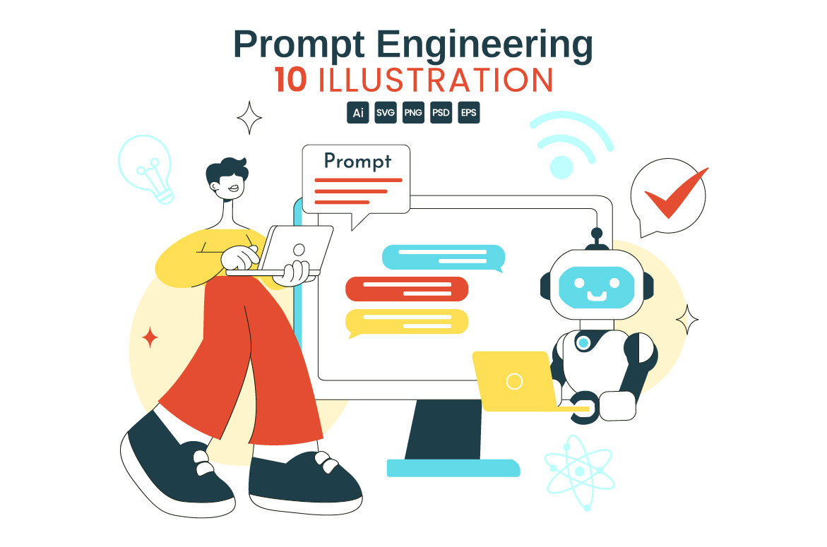 10 Prompt Engineering Illustration - MasterBundles