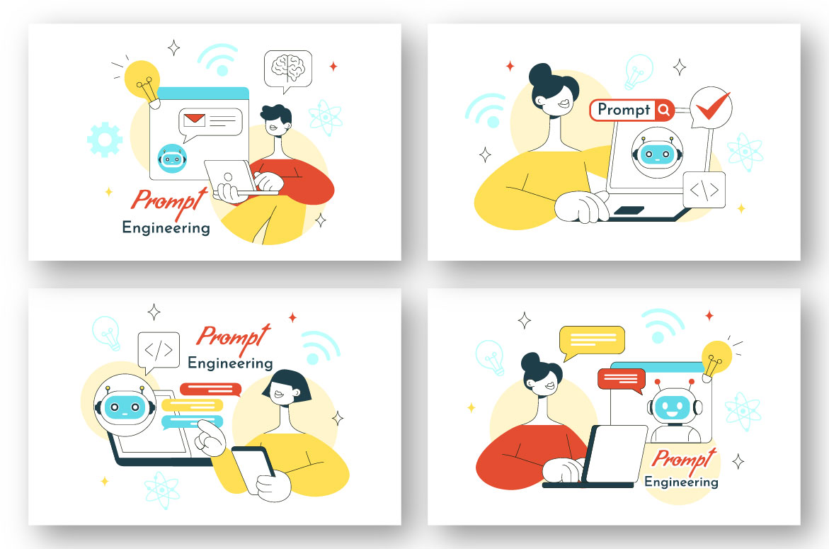 10 Prompt Engineering Illustration - MasterBundles