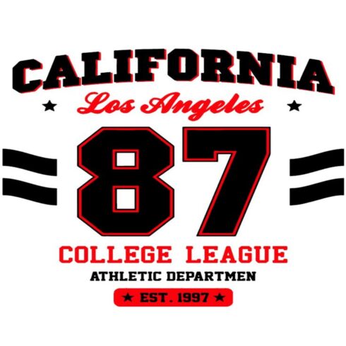 "California LA 87 College League – Vintage Varsity Athletic Tee" cover image.