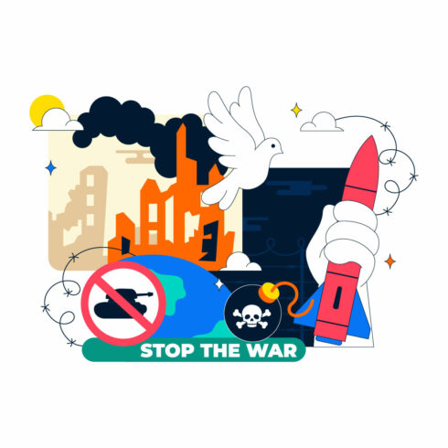 10 Stop The War Peace Illustration cover image.