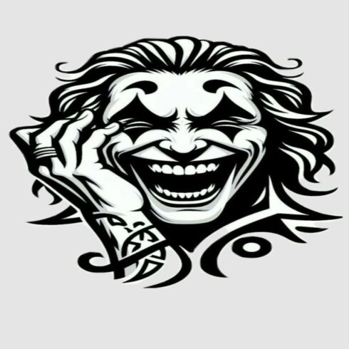 Chaos Grin - Dark Clown Graphic Tee cover image.