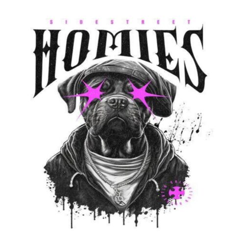 Side Street Homies - Neon Pitbull Streetwear Tee cover image.
