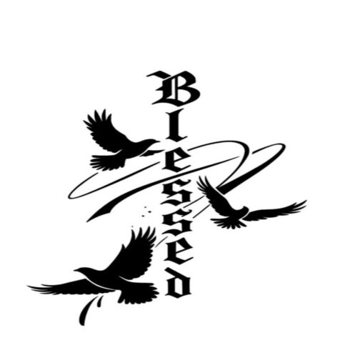 Ascend Blessed – Old English Dove Typography T-Shirt cover image.