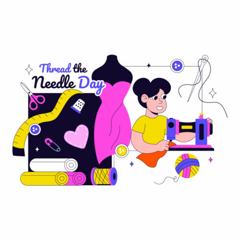 10 Thread the Needle Day Illustration cover image.