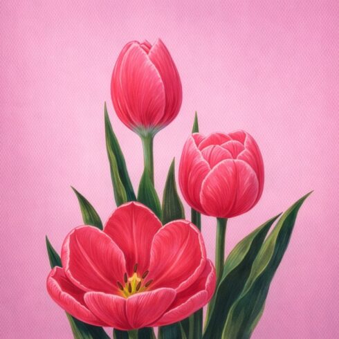 Blush Tulips ā Pink Floral Wall Art | Botanical Digital cover image.