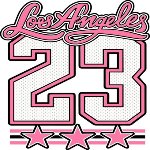 "Los Angeles 23 Pink Varsity Jersey – Y2K Streetwear Tee" cover image.
