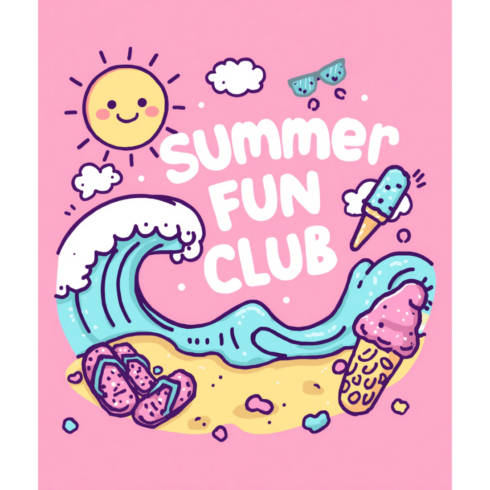 Cute Summer Beach Style Tee cover image.