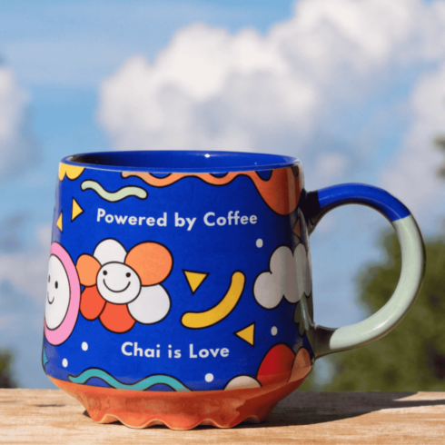 Colorful Typography Coffee Lover Mug Mockup | Chai Aesthetic Quote Mug Pair cover image.
