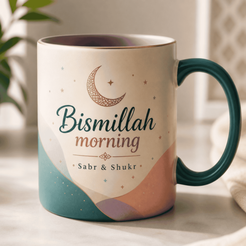 “Bismillah Beginnings & Bright Imaan Moments Mug Mockup Pair ” cover image.