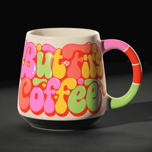 Color Pop Coffee Quote Mug Pair cover image.