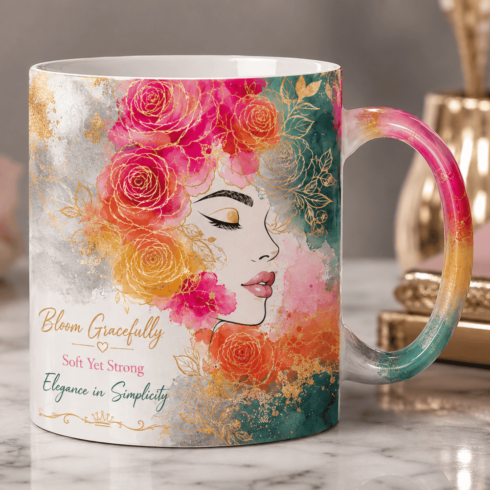 Art of Grace – Feminine Luxury Coffee Mug Pair ,gift mugs for beauty saloon, botique cover image.