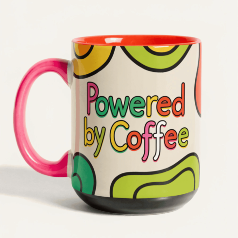 Colorful Mug Mockup Pair– Powered By Coffee Design cover image.