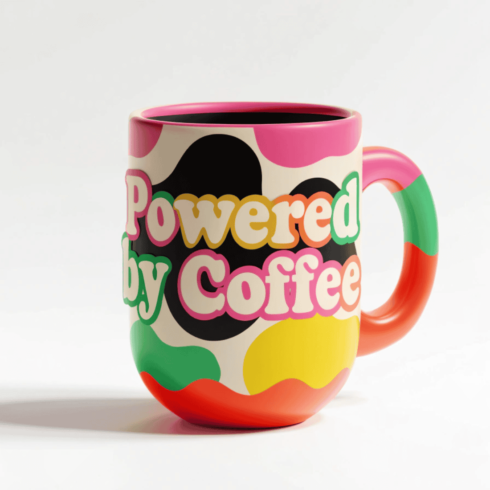 Multicolor Trendy Coffee Mug Mockup Pair –Powered By Coffee cover image.