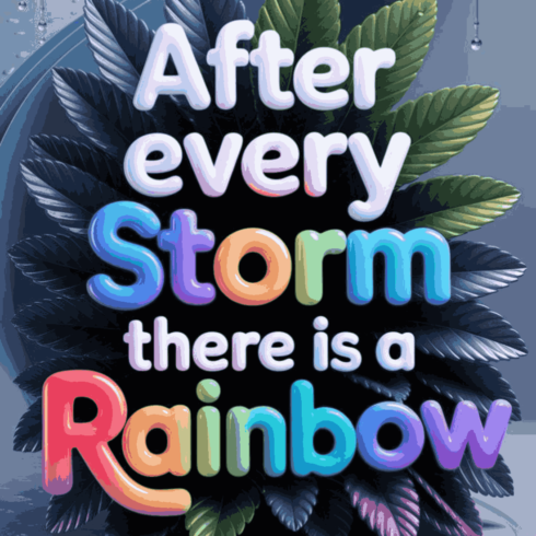 After Every Storm There is a Rainbow - 3D Inspirational Quote Art cover image.