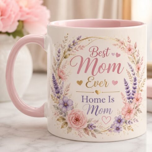Timeless Blooming Love for Mom –Feminine Floral Mug Mockup Duo cover image.