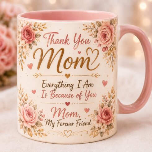 “Mother’s Love Mug Mockup Pair Design – Soft Floral Typography Collection” cover image.