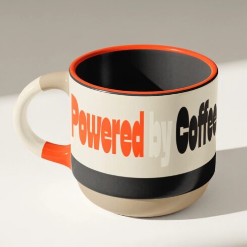 “Modern Café Style Mug Mockup Pair – Powered by Coffee Collection” cover image.