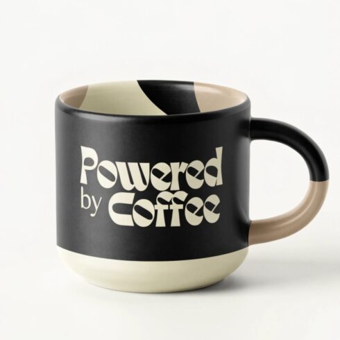 “Modern Café Style Minimal Coffee Lover Mug Mockup Pair– Cream & Black Aesthetic Design” cover image.