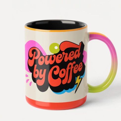 Color Pop Coffee Lover Mug Mockup Pair_Powered by Coffee cover image.