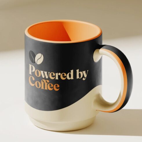 Modern Beige Cream Coffee Mug Mockup Duo cover image.