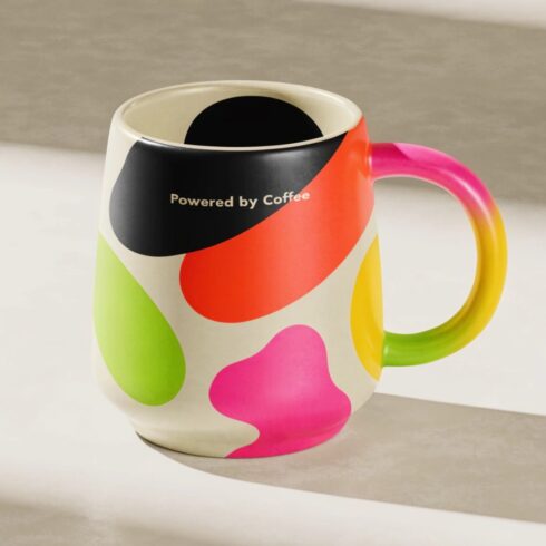 Multicolor Modern Fun Café Style Mug Mockup Pair cover image.