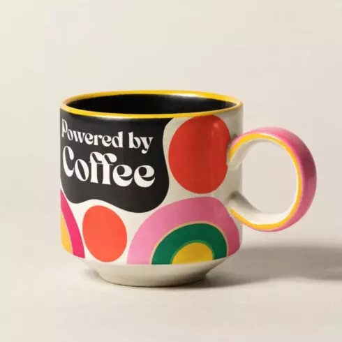 Trendy Multitone Color Splash Coffee Quote Mug Mockup Pair cover image.