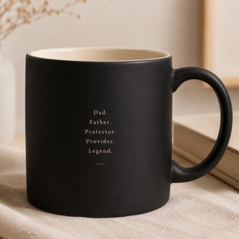 Elegant Real-Life Superhero Dad Mug Mockup Pair cover image.