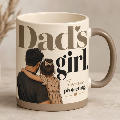 Elegant Daddy’s Princess Minimal & Real-Life Superhero Dad Mug Pair cover image.