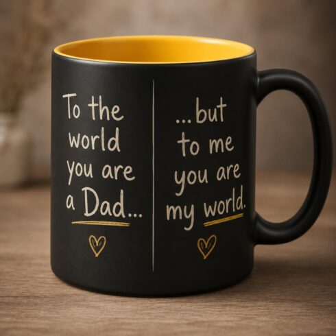 Timeless Father Tribute, Strong & Fearless Dad Mug Mockup Pair cover image.