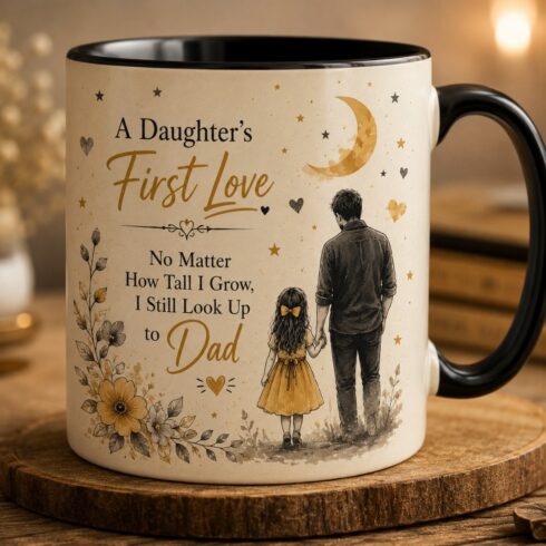 Timeless Father Daughter Bond & Hero Dad Adventure Mug Duo cover image.