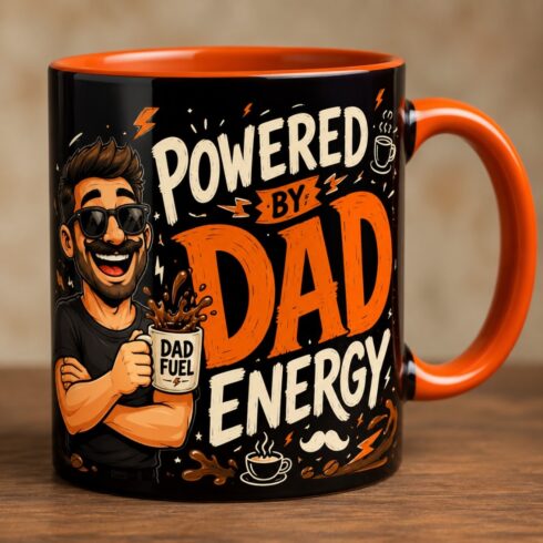 Funny Playful Cartoon Dad Coffee Splash & Daddy"s girl love Mug Pair cover image.
