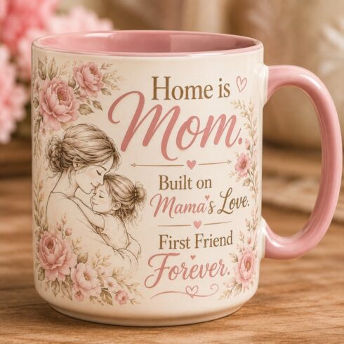 Cream & Dusty Pink Mother’s Day Typography Mug Mockup Pair cover image.