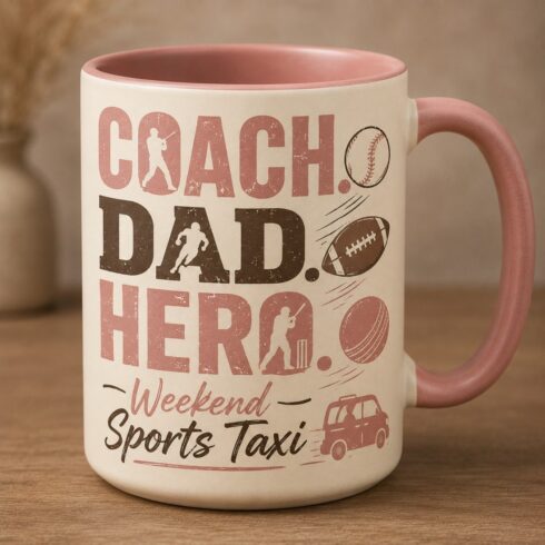 Cute Coffee Dad & Warm Family Chibi Mug Mockup Pair cover image.