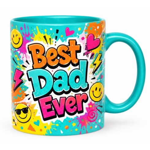 Color Pop Dad Mug Mockup Pair | Cheerful Father's Day Design cover image.