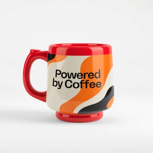 Modern Coffee Mug Mockup Pair | Powered by Coffee Typography Mug cover image.