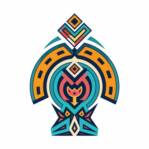 Colorful Geometric Tribal Vector Design | Ethnic Abstract Ornament SVG, AI, EPS, PDF cover image.