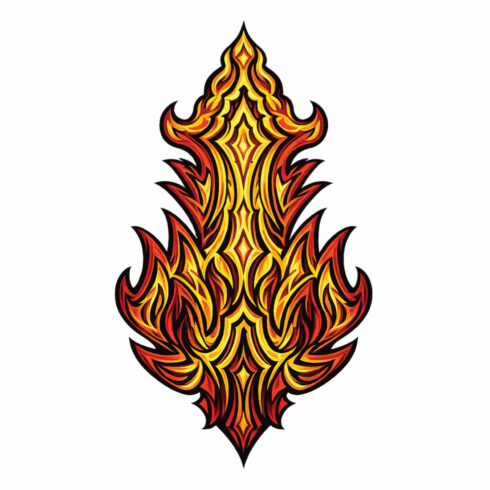Premium Tribal Flame Vector Design Bundle | Editable AI, EPS & SVG Illustration for Textile Pattern & Branding cover image.