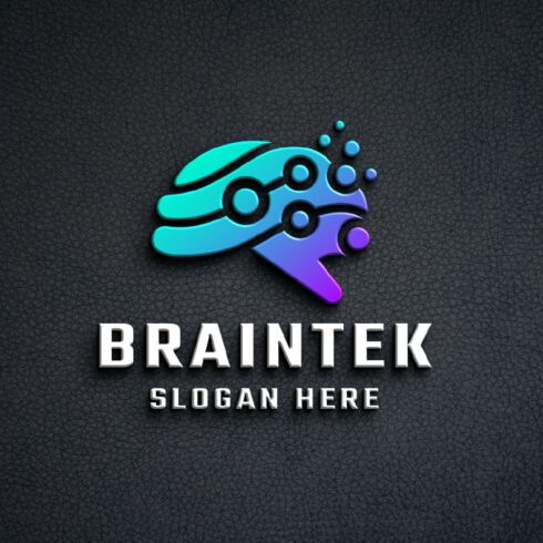 Modern AI Brain Technology Vector Logo cover image.