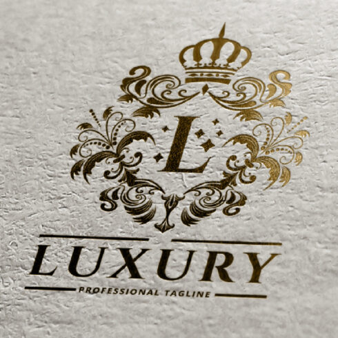 Royal Golden Heraldic Letter L Luxury Crest Logo cover image.