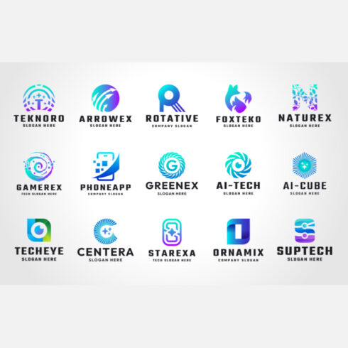 15 Premium All in One Logo Bundle cover image.