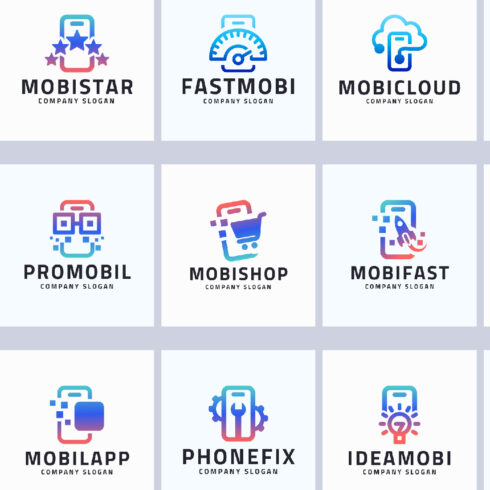 15 Mobile and Smart Phone Tech Logo Pack cover image.