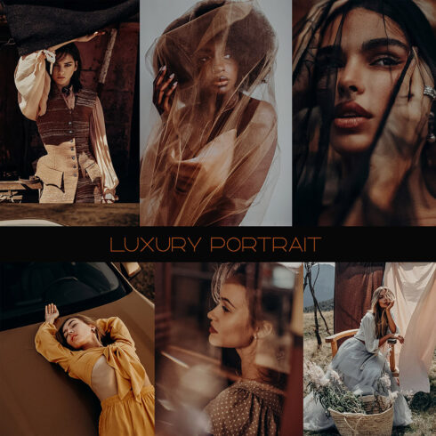 15 Luxury Portrait Lightroom Mobile & Desktop Presets cover image.