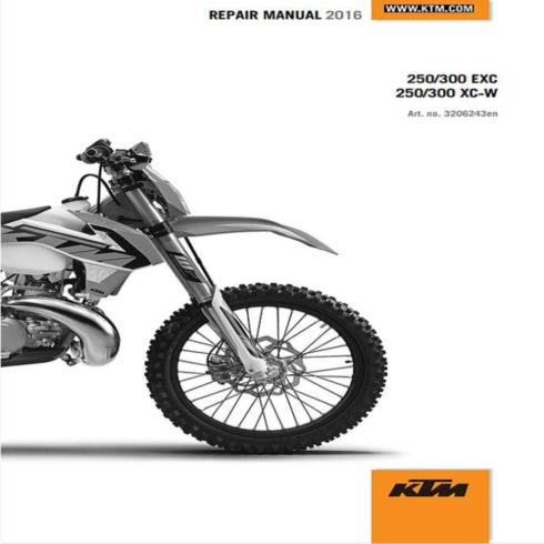 2016 KTM 250-300 EXC-XCW WORKSHOP SERVICE MANUAL cover image.