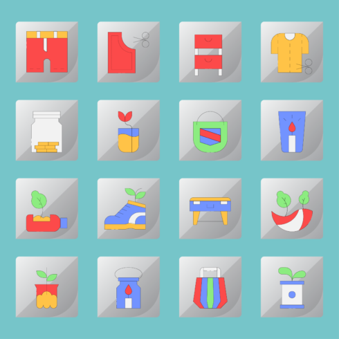Eco Lifestyle Flat Icons Bundle – 16 Vector Icons cover image.