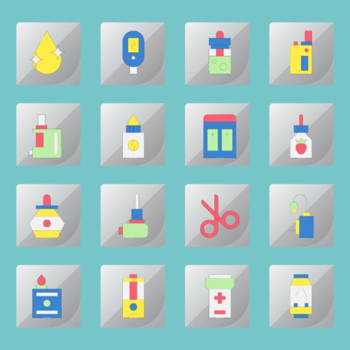 Medical & Healthcare Flat Icons Bundle – 16 Vector Icons cover image.