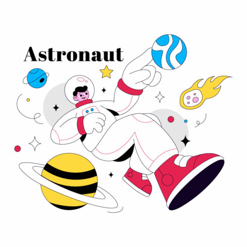 10 Astronaut Vector Illustration cover image.